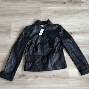 Brooks Brothers Classic Black Leather Jacket